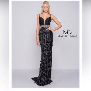 Mac Duggal - Cassandra Stone Black and Silver Ball Gown size 10